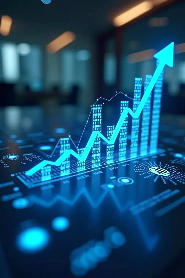 Rising sales performance chart